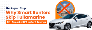Affordable Melbourne car rental with cost breakdown sheet highlighting savings on airport and young driver fees