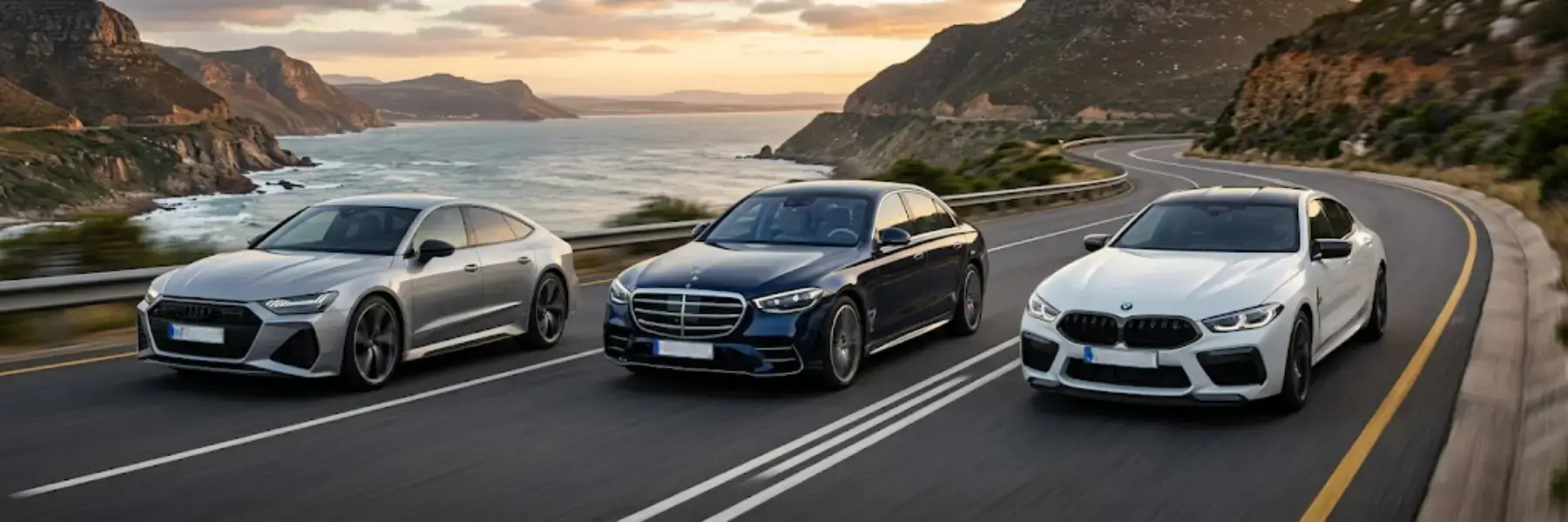 Three luxury sedans